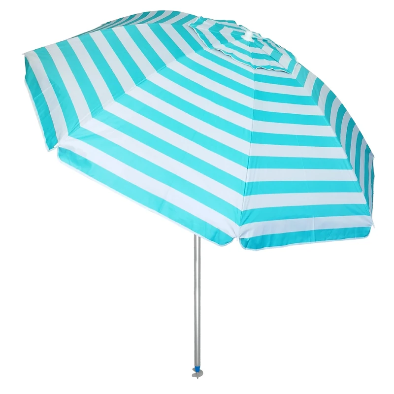 PINCHO Large Beach Umbrella 200 cm Wind-proof up to 35 km/h, Aluminium, 8+8 Fibreglass Ribs, Weight 1.6 kg, Colour 3, Grande, Modern