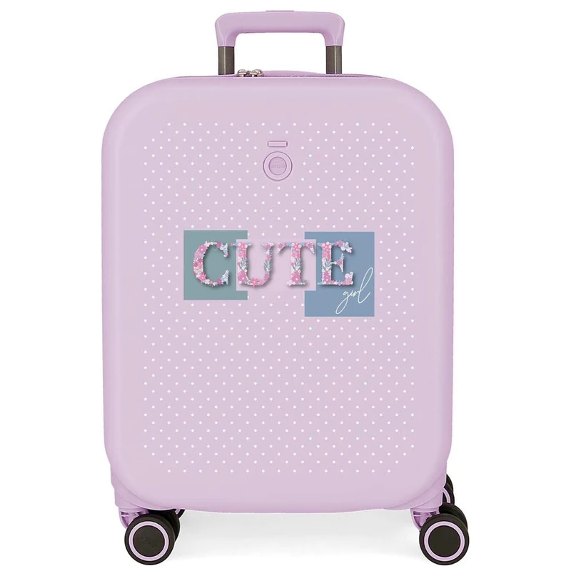 Enso Cute girl Purple cabin suitcase 40x55x20 cm Rigid ABS Integrated TSA lock 37L 3.22 kgs 4 double wheels Hand Luggage