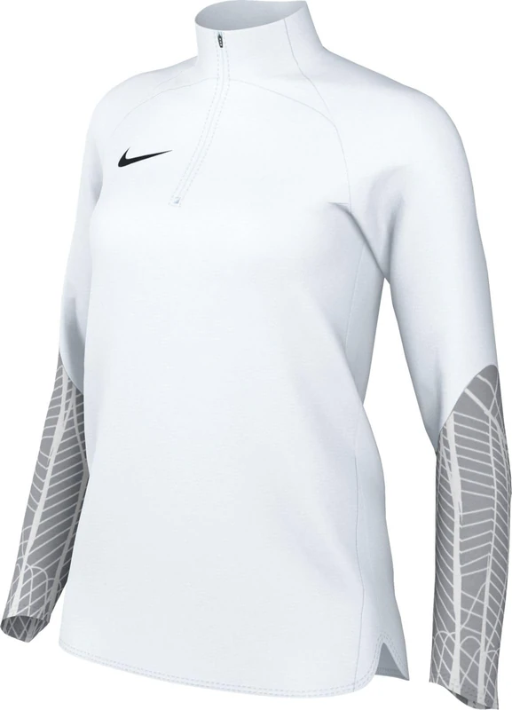NIKE, Women's Soccer Drill Top (Stock), Long Sleeve Soccer Shirt, White/Wolf Grey/White/Black, M, Donna