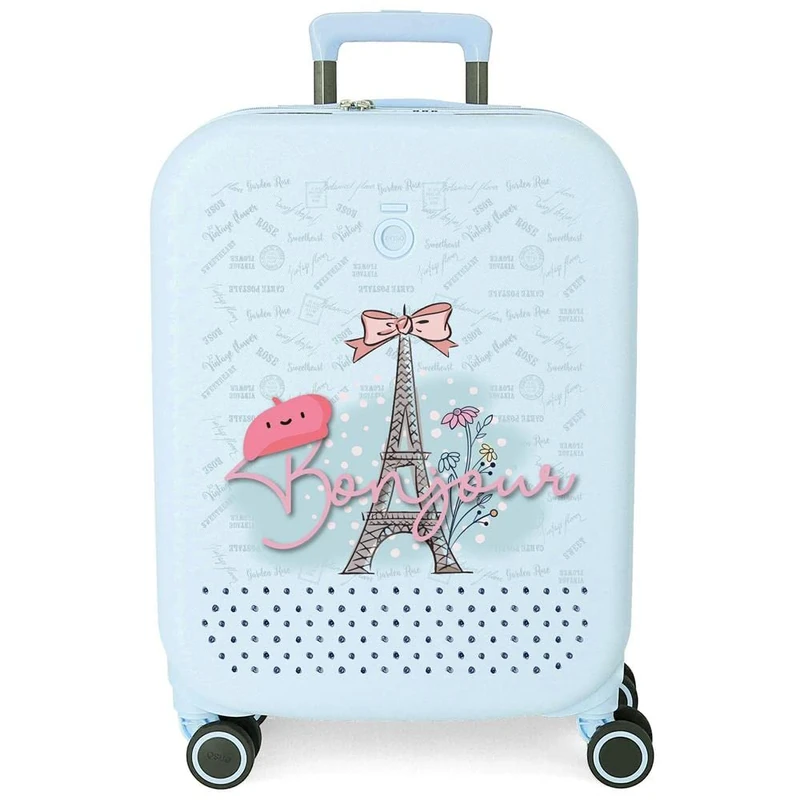 Enso Bonjour Cabin Suitcase Blue 40x55x20 cms Rigid ABS Integrated TSA lock 37L 2.74 kgs 4 Double wheels Hand Luggage