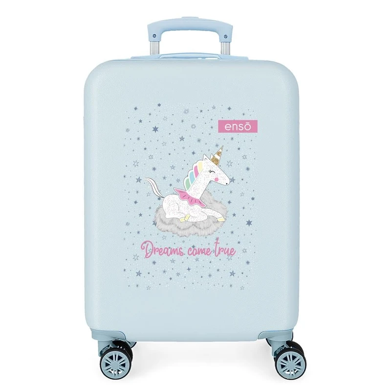 Enso Dreams come true Cabin Suitcase Blue 38x55x20 cm Rigid ABS Side combination lock 32L 2 kgs 4 Double wheels Hand Luggage