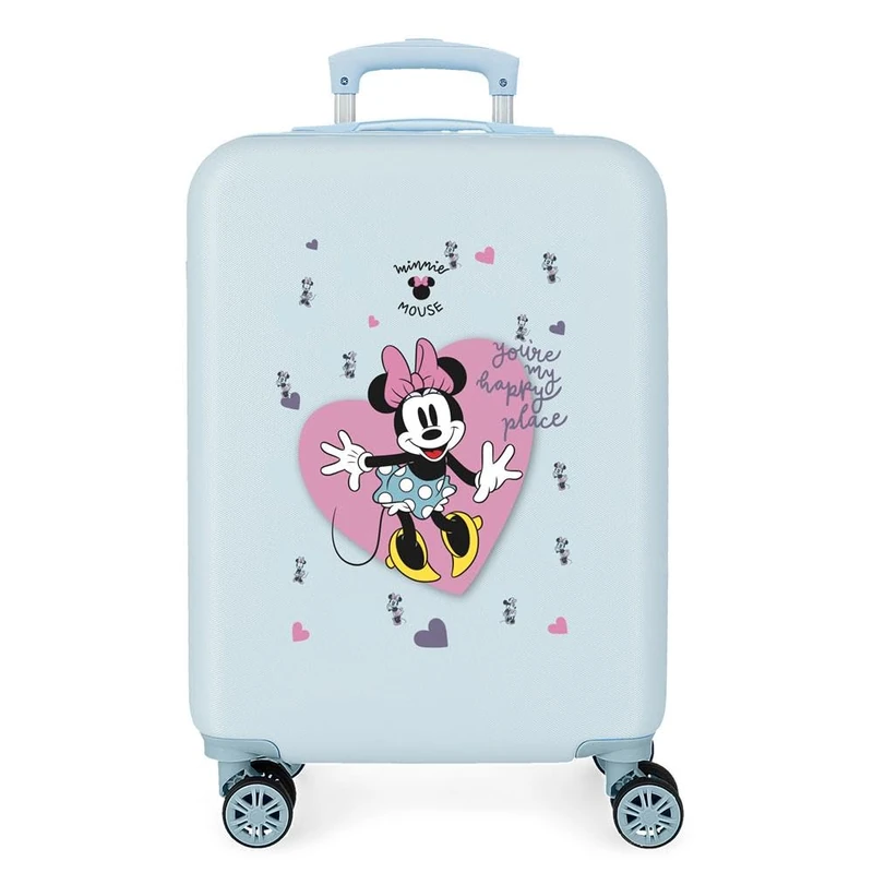 Disney Minnie My happy place Cabin Suitcase Blue 38x55x20 cms Rigid ABS Side combination lock 34L 2 kgs 4 Double wheels Hand Luggage
