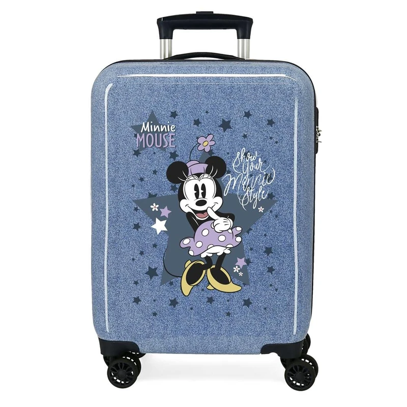 Disney Minnie Style Cabin Suitcase Blue 38x55x20 cms Rigid ABS Side Combination Lock 34L 2 kgs 4 Double Wheels Hand Luggage