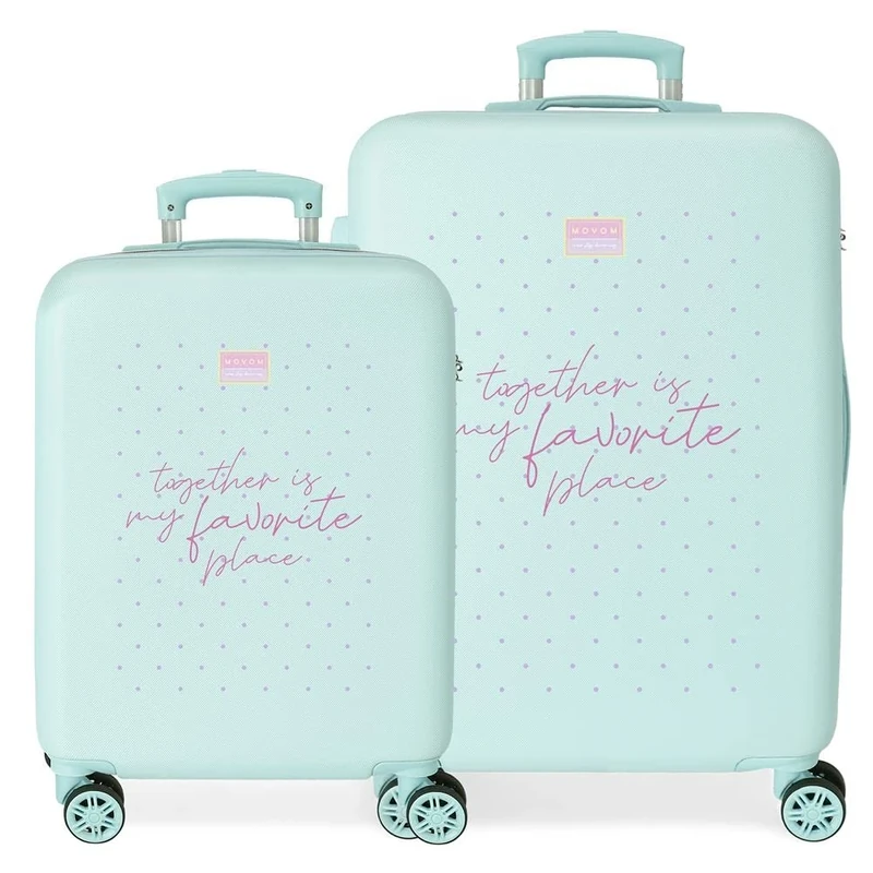 Movom My Favorite place Set of Suitcases Blue 55/65 cms Rigid ABS Side combination lock 91L 6 kgs 4 Double wheels Hand Luggage