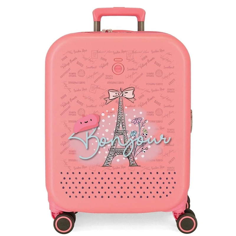 Enso Bonjour Cabin Suitcase Coral 40x55x20 cms Rigid ABS Integrated TSA lock 37L 2.74 kgs 4 Double wheels Hand Luggage