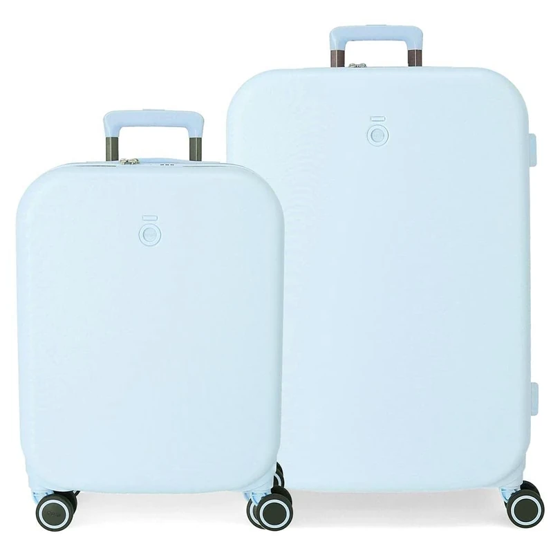 Enso Annie Turquoise Suitcase Set 55/70 cm Rigid ABS Integrated TSA Closure 116L 7.54 kg 4 Double Wheels Hand Luggage