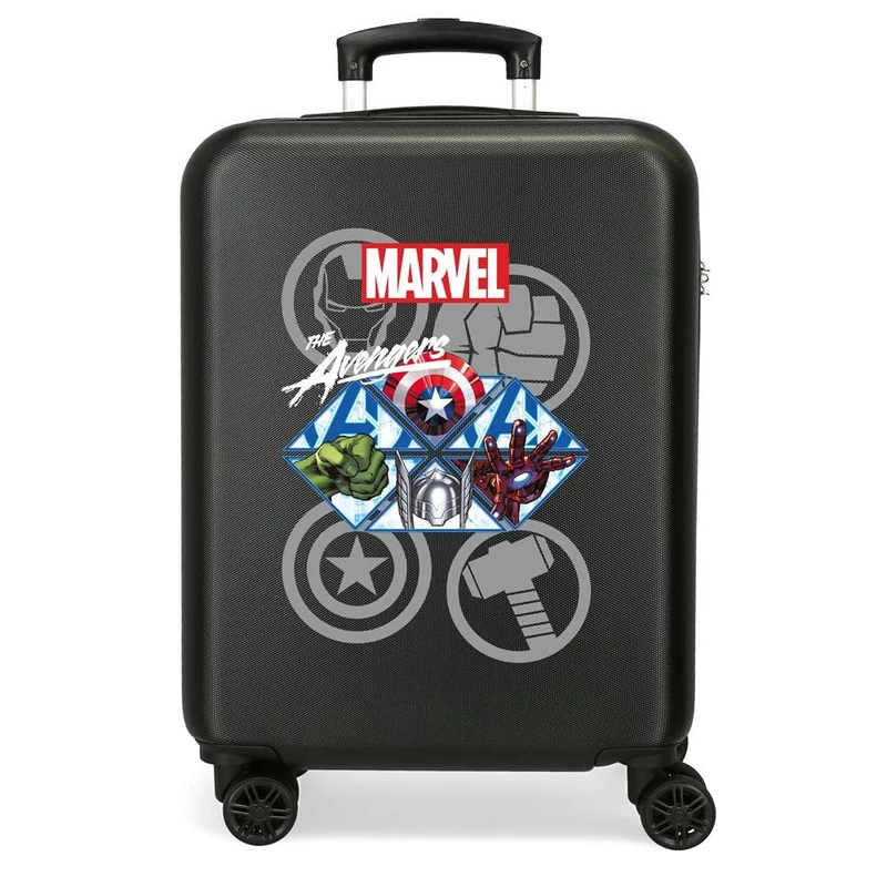 Marvel Avengers The Avengers Heroes Cabin Suitcase Black 38x55x20 cms Rigid ABS Side combination lock 34L 2.74 kgs 4 double wheels Hand Luggage