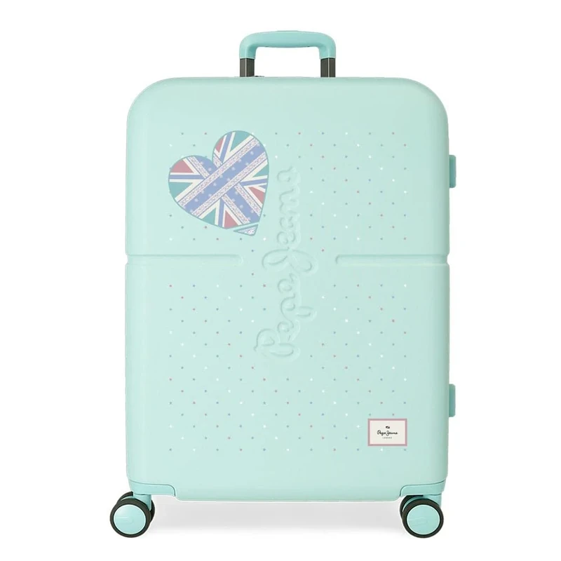 Pepe Jeans Nerea Medium suitcase Blue 48x70x28 cm Rigid ABS Integrated TSA closure 79L 3.22 kg 4 Double wheels