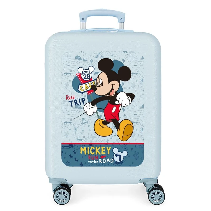 Disney Mickey Road Trip Cabin Suitcase Blue 38x55x20 cm Rigid ABS Side Combination Lock 34L 2 kgs 4 Double Wheels Hand Luggage