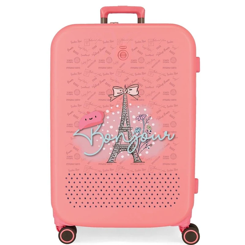 Enso Bonjour Medium suitcase Coral 48x70x28 cms Rigid ABS Integrated TSA closure 79L 4.32 kgs 4 Double wheels - Image 1