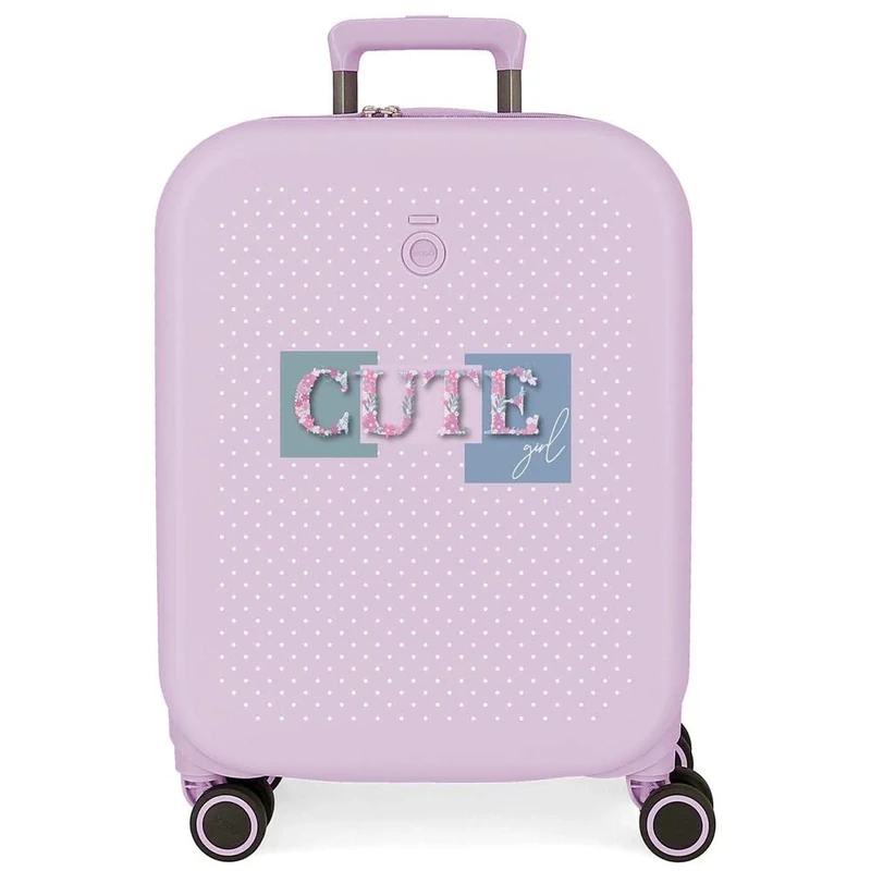 Enso Cute girl Cabin Suitcase Purple 40x55x20 cms Rigid ABS Integrated TSA lock 37L 2.74 kgs 4 Double wheels Expandable Hand Luggage