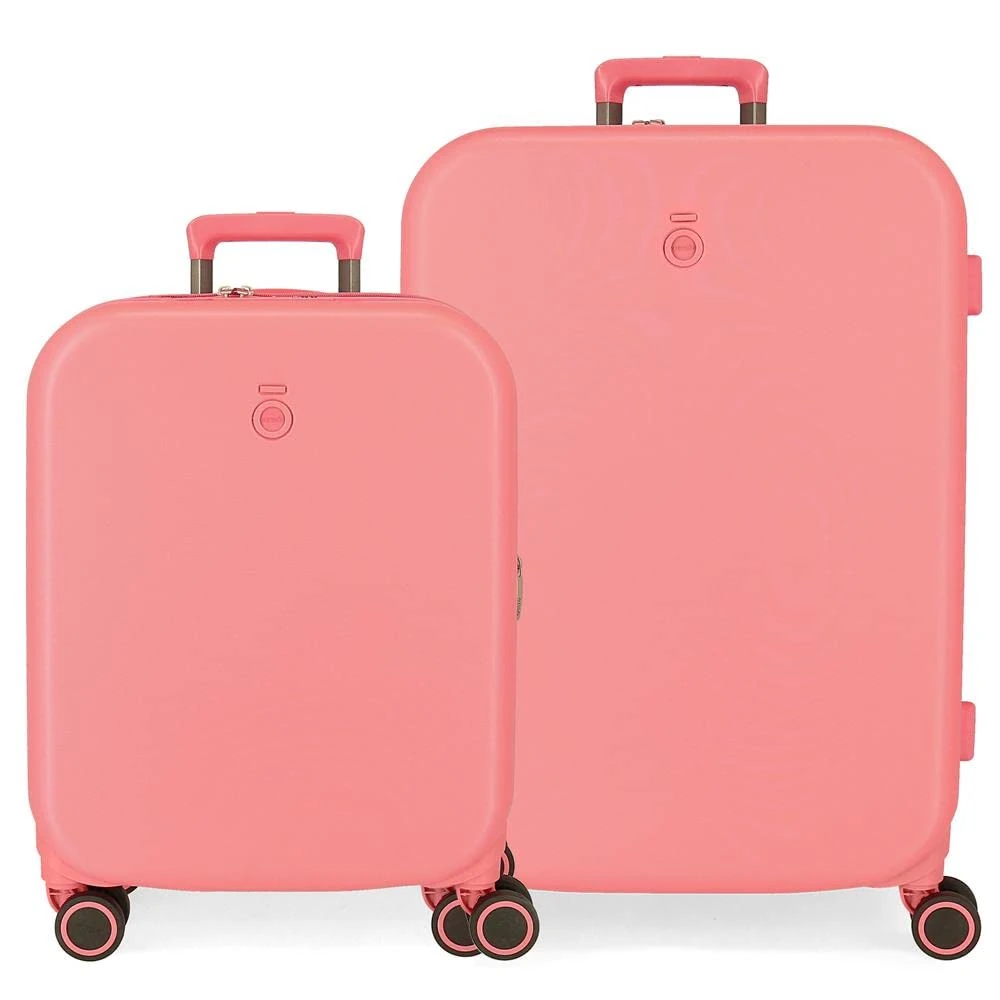 Enso Annie Set of Suitcases Orange 55/70 cm Rigid ABS Integrated TSA Closure 116L 7.54 kg 4 Double Wheels Hand Luggage