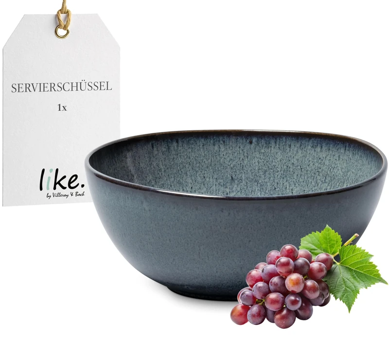 like. by Villeroy & Boch - Lave gris serving bowl 25.5 x 25.5 x 10.5 cm, serving bowl grey, earthenware, 2,200 ml
