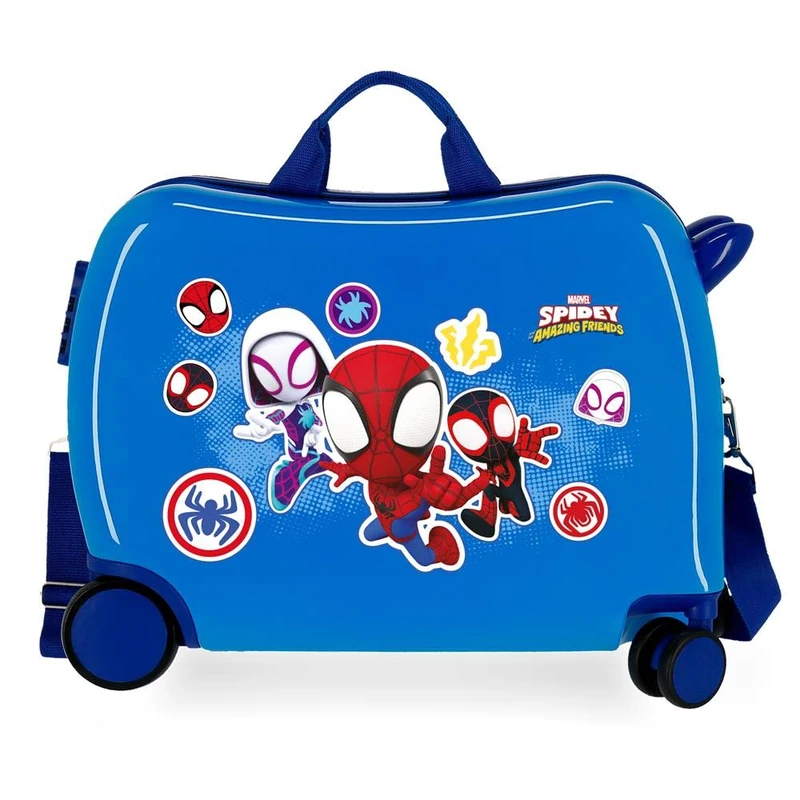 Marvel Spiderman Go webs go Blue Children's Suitcase 50x39x20 cms Rigid ABS Side combination lock 34L 1.8 kgs 4 Wheels Hand Luggage