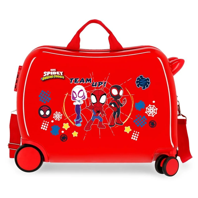 Marvel Spiderman Spidey and Friends Red Children's Suitcase 50x39x20 cms Rigid ABS Side combination lock 34L 1.8 kgs 4 Wheels Hand Luggage