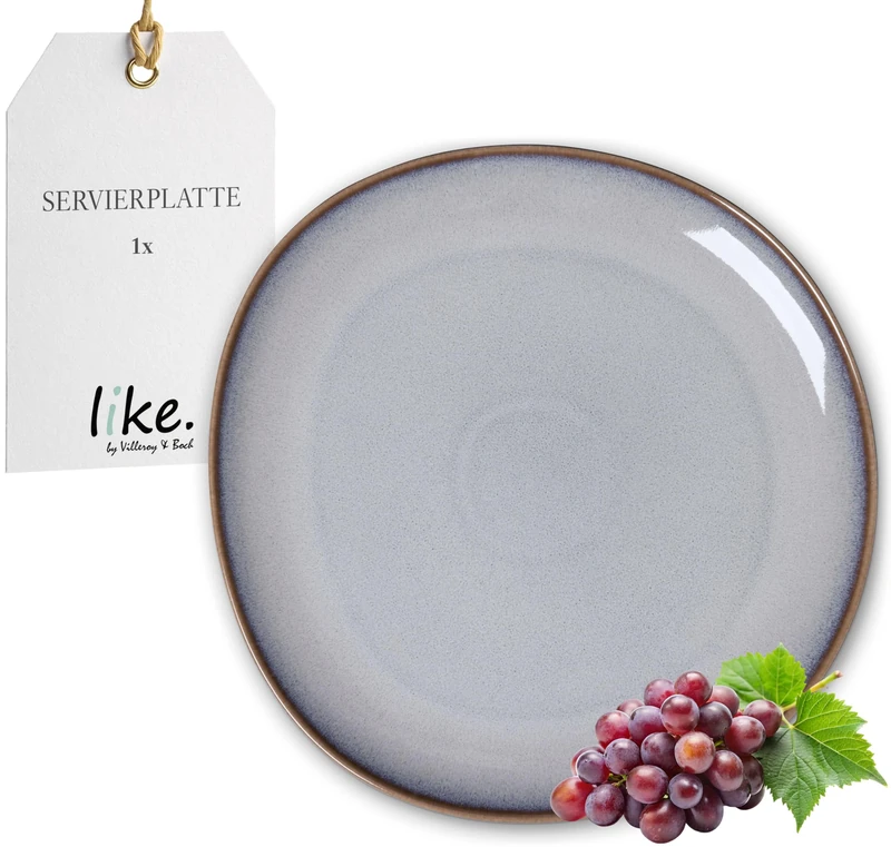 like. by Villeroy & Boch – Lave beige serving plate 32 x 31.5 x 3 cm, beige serving plate, earthenware