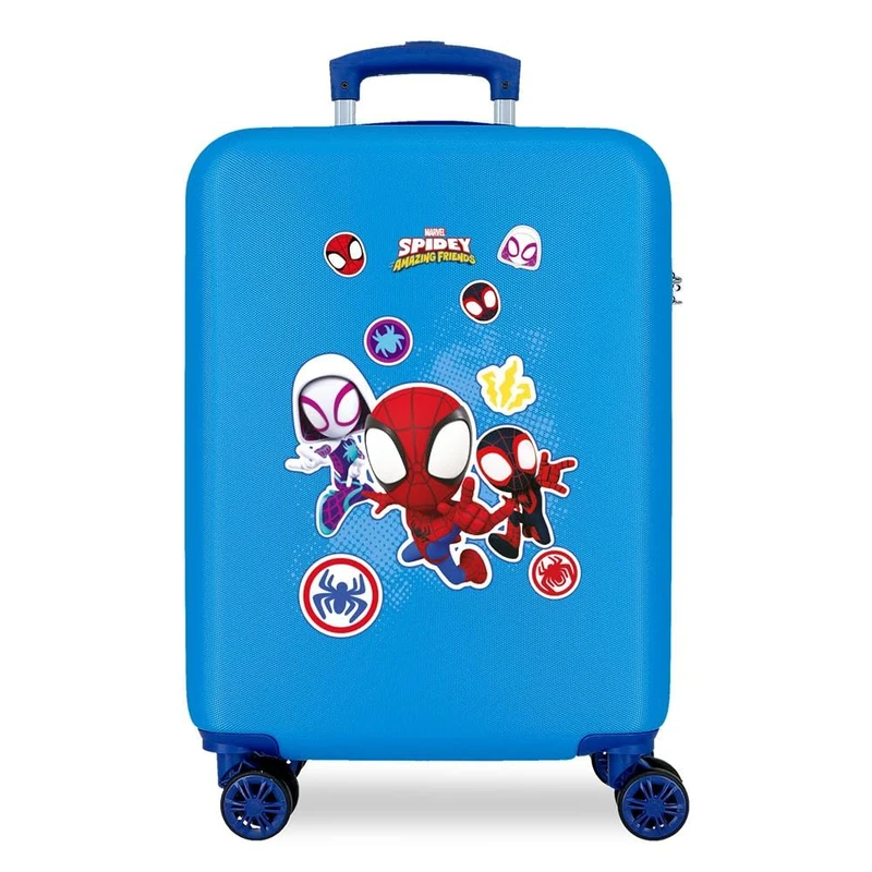Marvel Spiderman Go webs go Blue cabin suitcase 38x55x20 cms Rigid ABS Side combination lock 34L 2 kgs 4 double wheels Hand Luggage