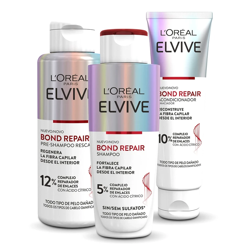 L'Oréal Paris Elvive, Bond Repair Repair Chest Pre Shampoo, Conditioner for Deep Repair, Treatment for Damaged Hair, 98% Breakage