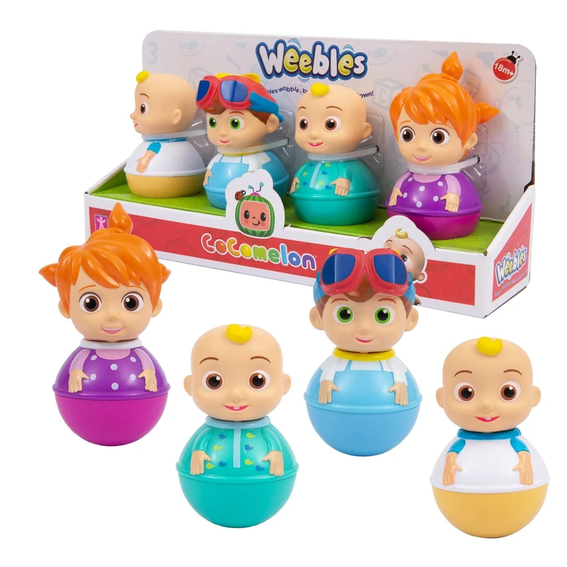 Weebles, 4 Cocomelon Characters, Culbuto, Early Learning Toy, Toy for Children from 1 Year, Gioch I Preziosi, WEC01