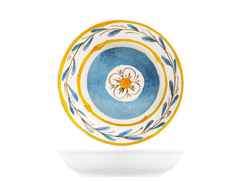 ROYAL NORFOLK Tropea Set of 12 Piatti Fondi in Porcellana 21 cm, Colour, Tavola Estiva