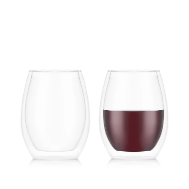 BODUM SKAMAL Set of 2 Double Walled Wine Glasses, 0.5 L - Image 1
