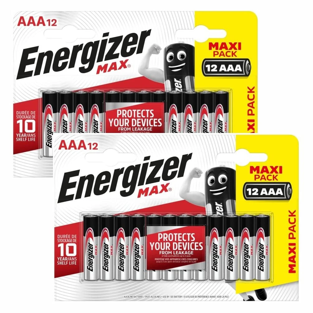 32 x Energizer Max AAA Alkaline Batteries | 1.5V Mercury-Free & Leak Resistant | Longer Lasting Power & Better Performance | 10 Year Shelf Life, Pack of 32