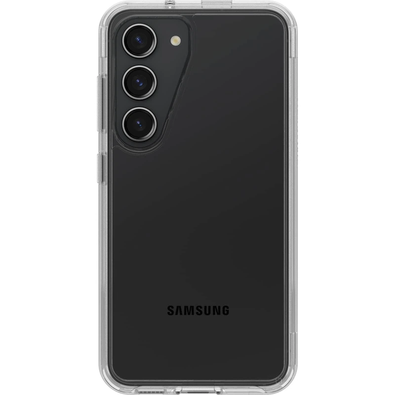 OtterBox Galaxy S23 Symmetry Series Case - CLEAR, ultra-sleek, wireless charging compatible, raised edges protect camera & screen