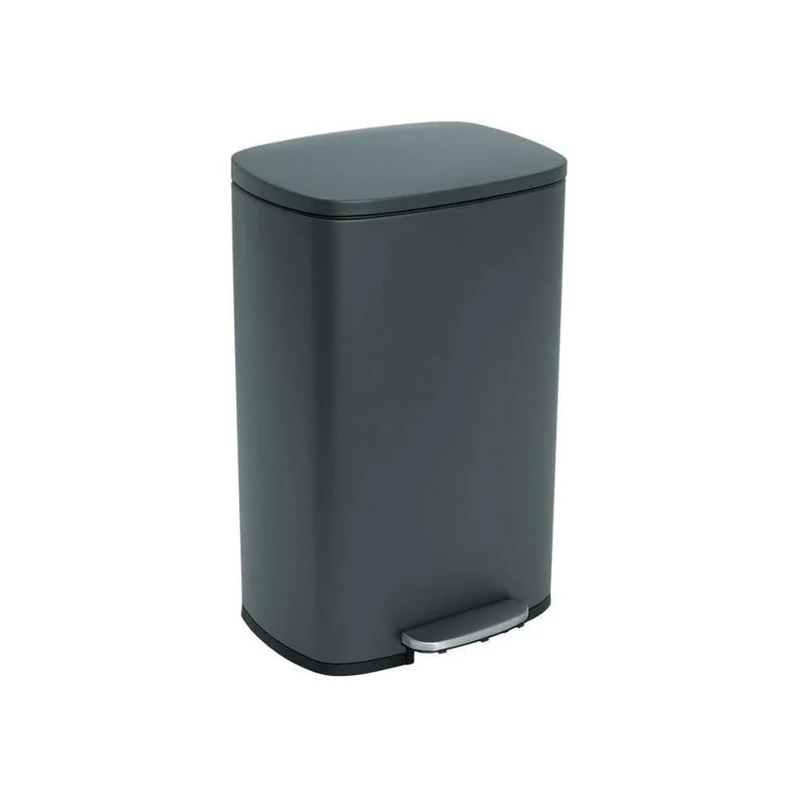 KITCHEN MOVE ADMIRAL Kitchen Pedal Bin 50L Matt Grey Stainless Steel with Bucket and Soft Close