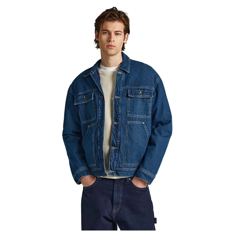 Pepe Jeans Men's Young Reclaim Trucker Jacket, Blue (Denim), XS