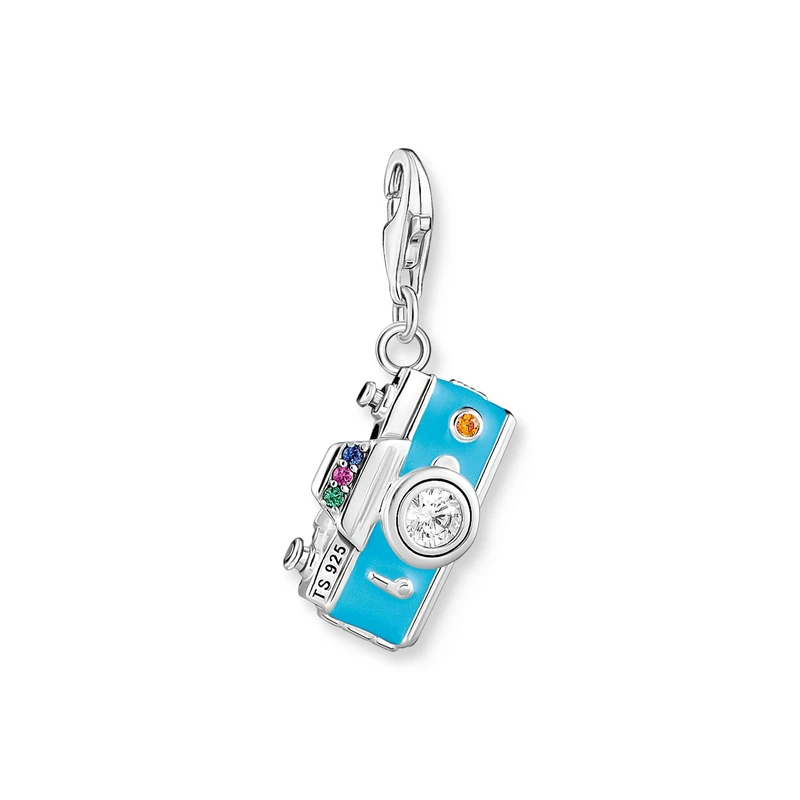 Thomas Sabo Charm pendant Retro camera 925 Sterling Silver, Blackened, Cold Enamel - Image 1