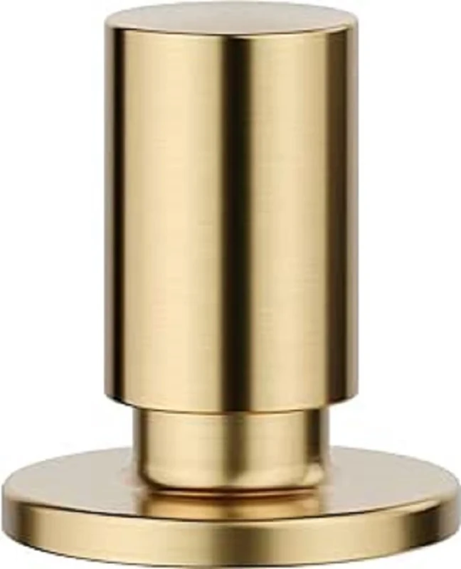 BLANCO Round Control knob Satin Gold | Required Hole/Drilling Diameter: 14–35 mm | Compatible with All Sinks and Waste Fittings