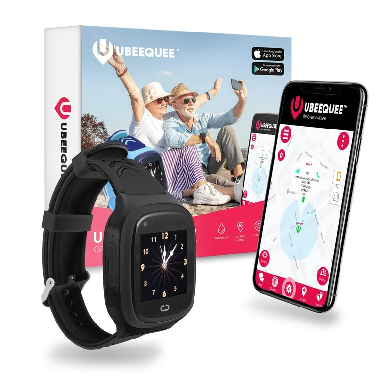 UBEE SAFE 4G GPS Tracker Watch for Dementia & Alzheimer - Live Tracking Dementia Tracker for Elderly with SOS Alerts & 2 Way Calling - Geo-Fence Alerts, Waterproof Design, 700mAH Battery - UK Support - Image 1