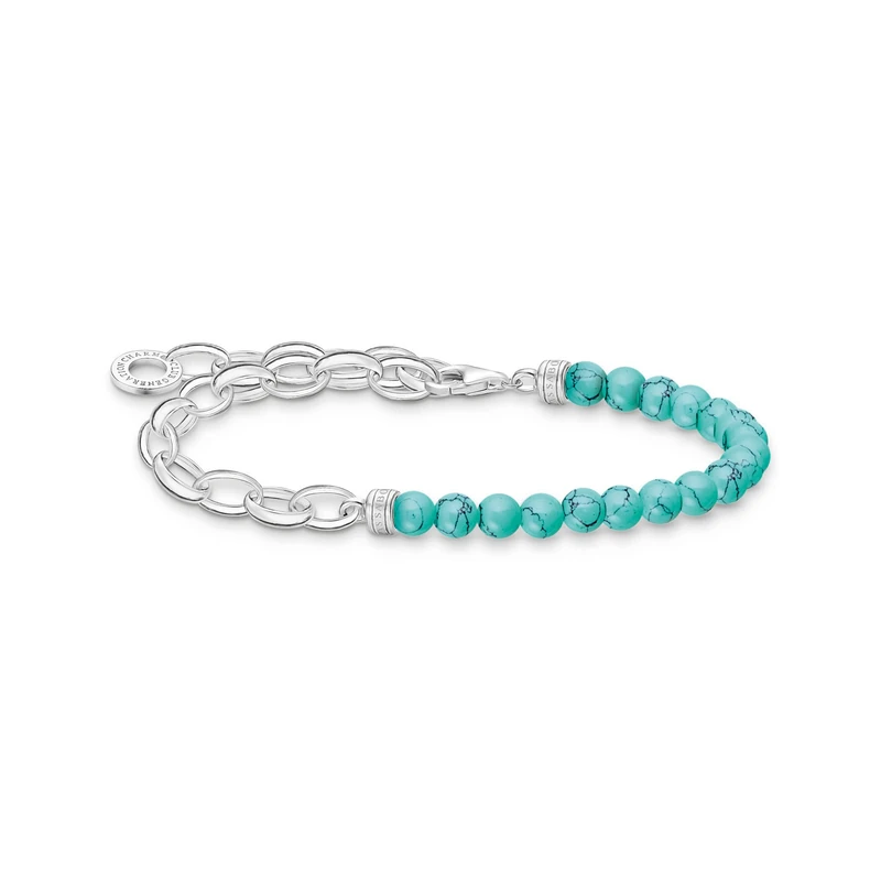 Thomas Sabo Women Bracelet with Turquoise Pearls 925 Sterling Silver A2098-404-17