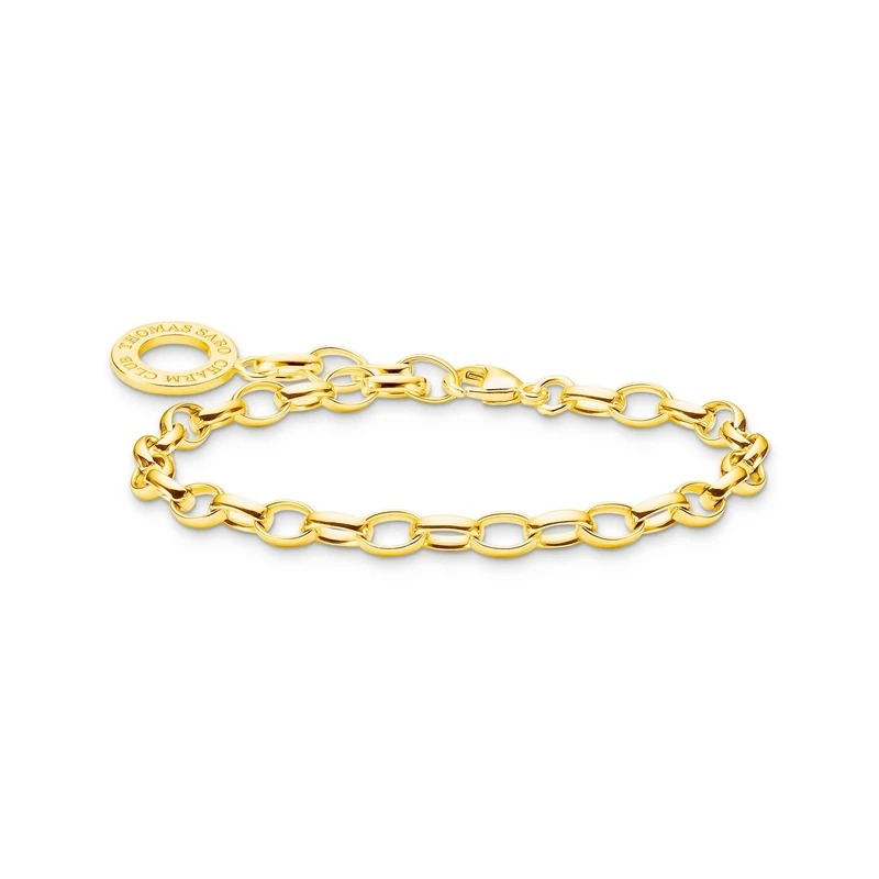 Thomas Sabo Women Charm Bracelet Classic Gold 18K Yellow Gold Plating, 925 Sterling Silver X0031-413-39
