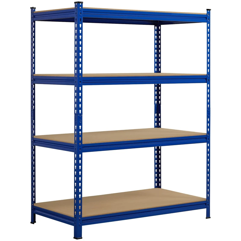 Yaheetech 4-Tier Blue Shelving Frame 112x60x150cm Garage Storage Racking