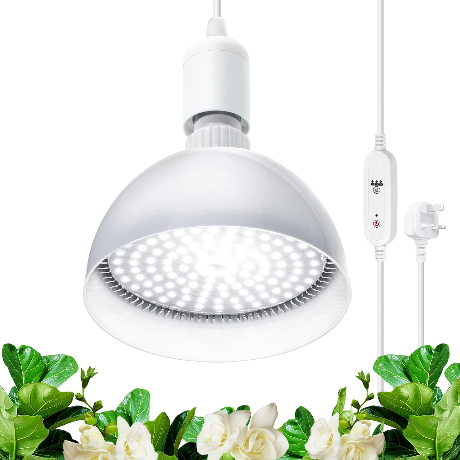 Barrina Grow Light Bulb with Timing and Hanging System, 25W led Lamp Full Spectrum, 4H/9H/14H Timer, led Grow Lights for Indoor Plants for Seedlings Succulents Cactus Growing, Blooming, Fruiting