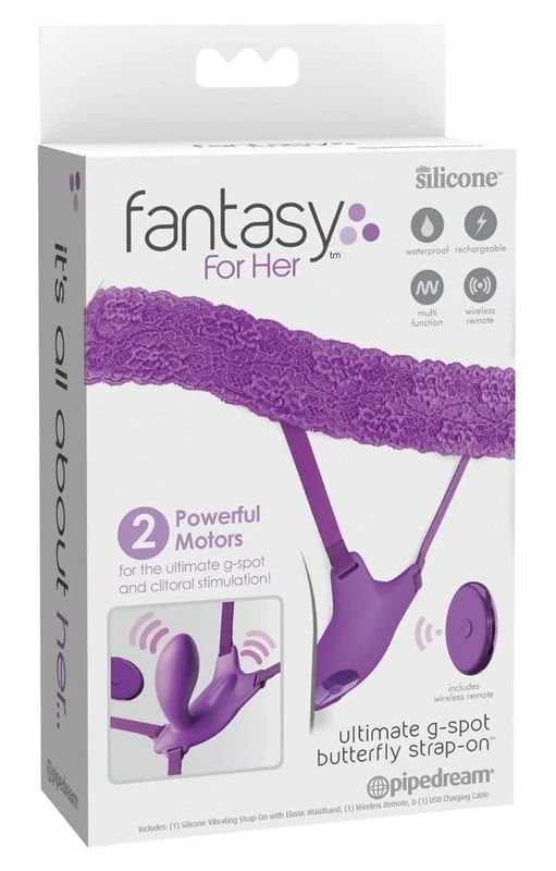 Pipedream Fantasy For Her Ultimate G-Spot Butterfly Strap-On Purple 10 cm