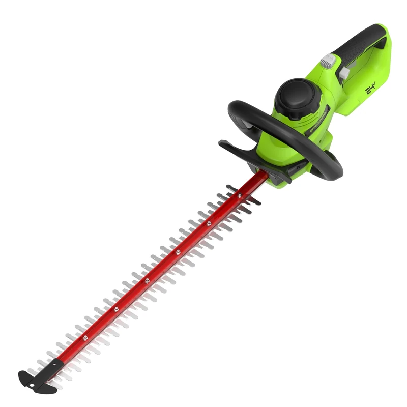 Greenworks Cordless Brushless Hedge Trimmer 24V GD24HT61, 61cm Dual Action Blade, Cuts up to 25.4mm Thick Branches and Stems 3200 spm WITHOUT Battery & Charger, 3 Year Guarantee