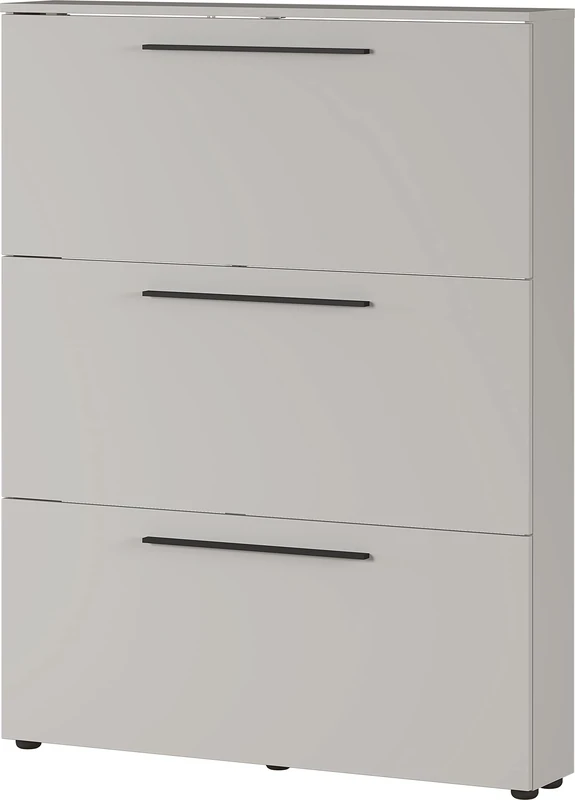 Germania shoe rack 2577-572 GW-Utah, in cashmere, with 12 spaces for pairs of shoes, shallow depth, ideal for narrow corridors, 100 x 129 x 19 cm (WxHxD)