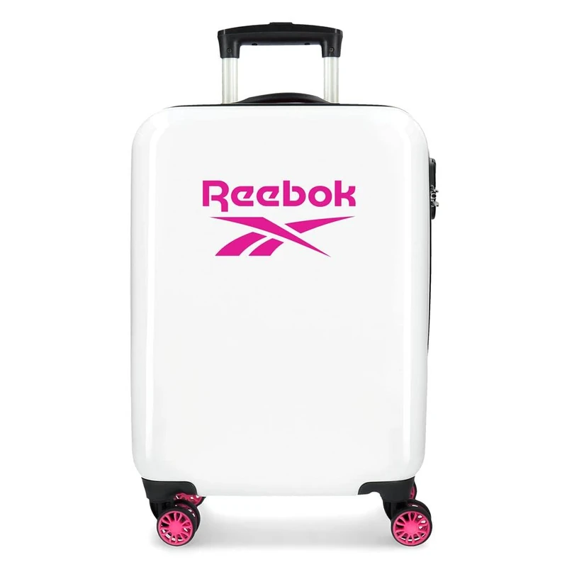 Reebok Maveryck Cabin Bag, Pink, 38 x 55 x 20 cm, Hard ABS, Side Combination Lock, 34 L, 2.86 kg, 4 Double Wheels, Hand Luggage