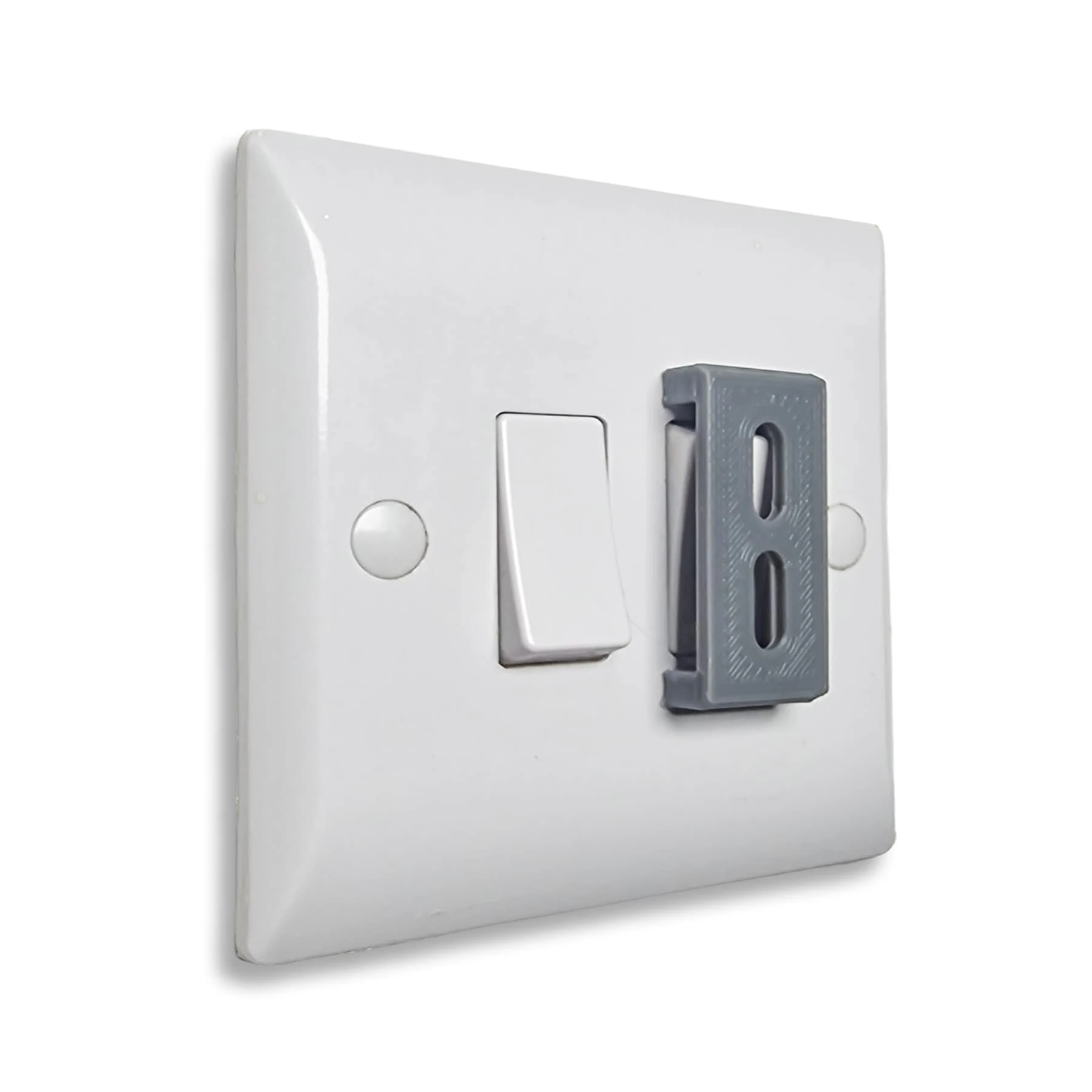 Decoralin 4 Pack Light Switch Cover Guard Caps Prevents Kids or Accidental On Off Switching Whilst Allowing Easy Access for Intentional Switching (Grey)
