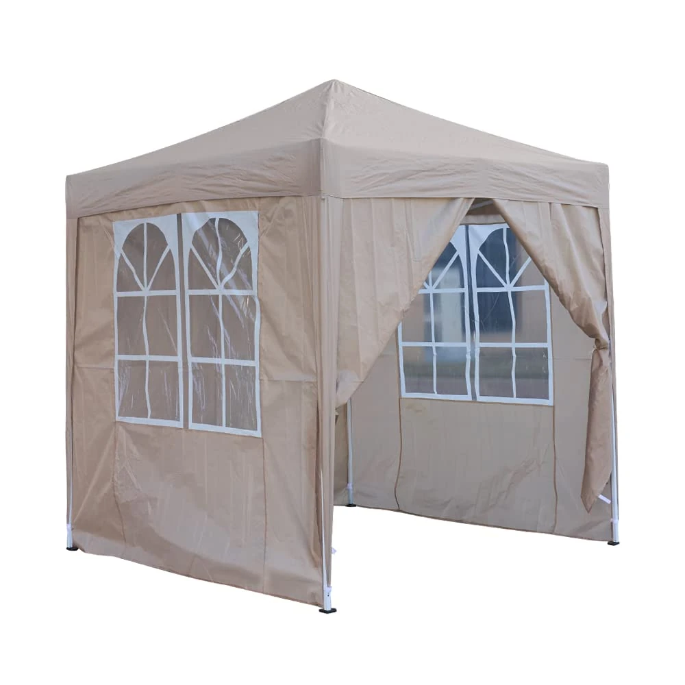 Pop Up Gazebo, Waterproof Pop Up Gazebo Marquee Garden Awning Party Tent CanopyPop Up Tent Garden Outdoor 2m/ 2.5m/3m Beige