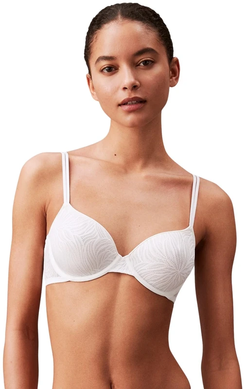 Calvin Klein Women Lightly Lined Demi-Cup Bra with Underwire, White (White), 34DD