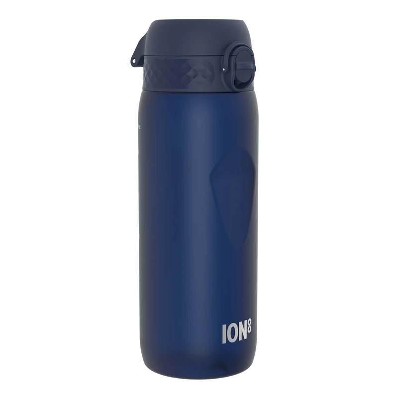 Ion8 Sports Water Bottle, 750 ml/24 oz, Leak Proof, Easy to Open, Secure Lock, Dishwasher Safe, BPA Free, Flip Cover, Carry Handle, Soft Touch Contoured Grip, Easy Clean, Odour Free, Navy