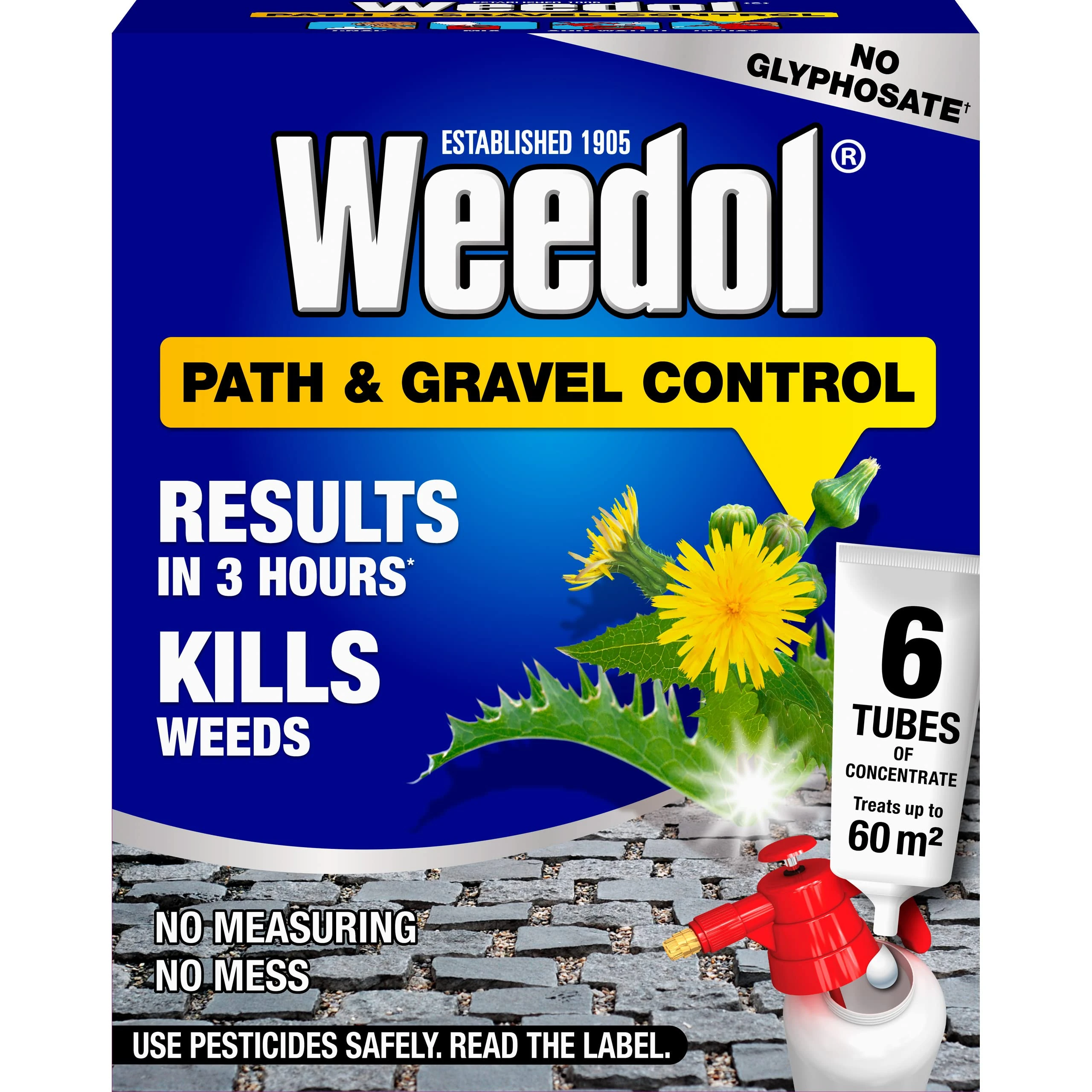 Weedol Path Weed Killer Liquid Concentrate 6 Tubes Treats 60m2 Garden Path & Patio Weed Control
