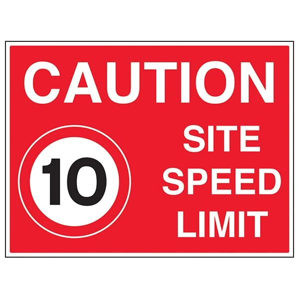 VSafety 10 MPH Site Speed Limit - 800x600mm Class RA1 Reflective 3mm Aluminium Composite With Anti-Graffiti Coating Safety Sign