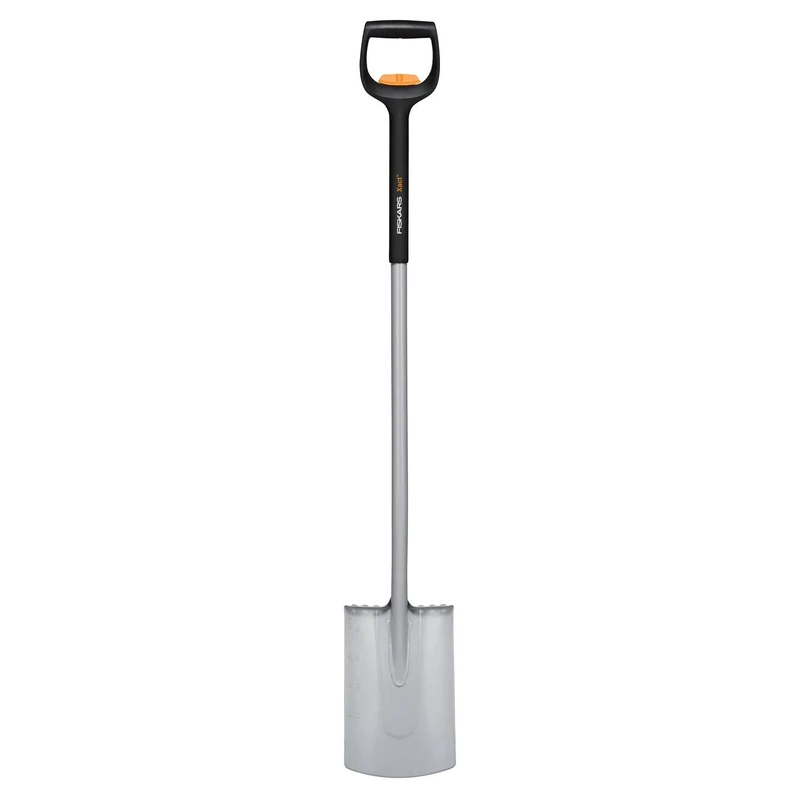 Fiskars telescopic spade for soft, low-stone soils, round, length: 111 - 130 cm, reinforced boron steel blade, black/orange, Xact, 1066733
