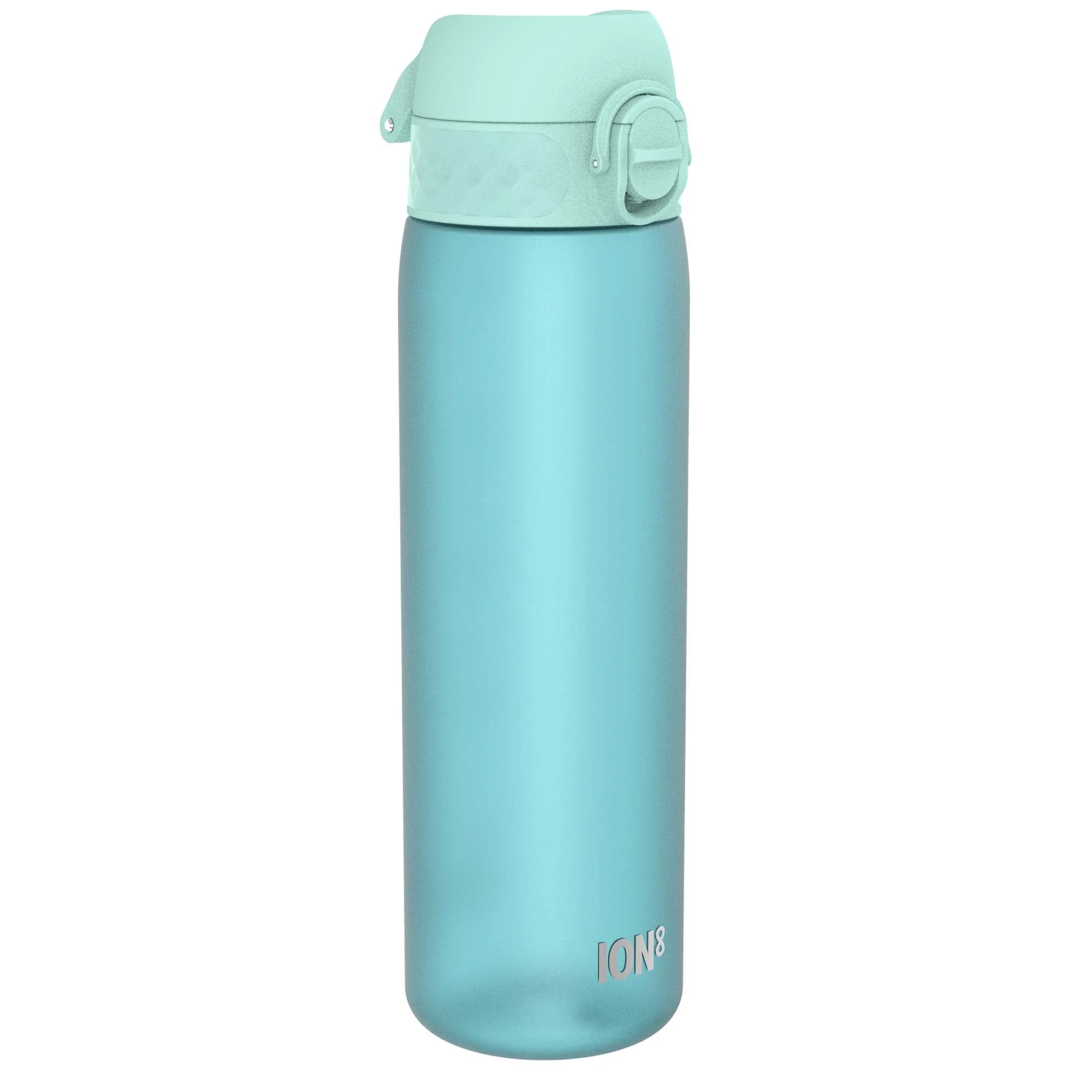 Ion8 Water Bottle, 500 ml/18 oz, Leak Proof, Easy to Open, Secure Lock, Dishwasher Safe, BPA Free, Hygienic Flip Cover, Carry Handle, Fits Cup Holders, Easy Clean, Carbon Neutral, Sonic Blue
