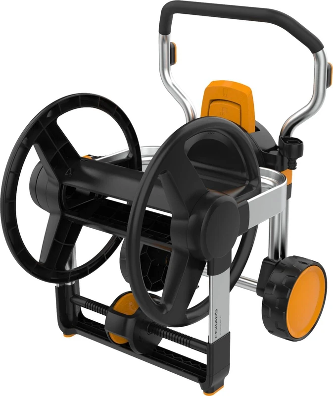Fiskars Manual Waterwheel XL with Wheels, Hose Reel, Without Hose, Manual Rolling, 360° Rotation, Horizontal Design, 1062257