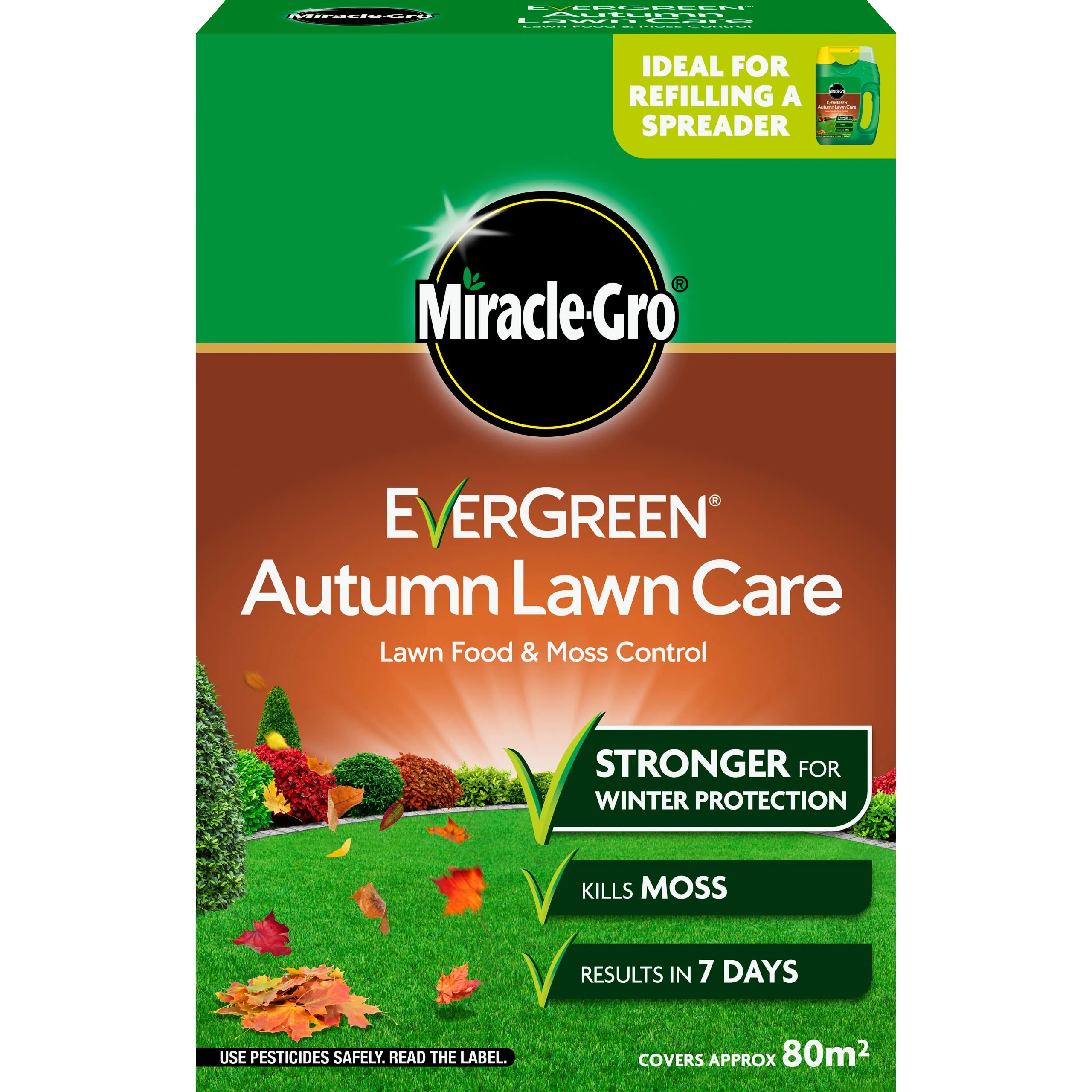 Miracle-Gro 121195 Autumn Lawn Care, Lawn Food & Moss Control, 80 m2, Natural